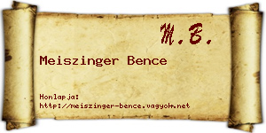 Meiszinger Bence névjegykártya